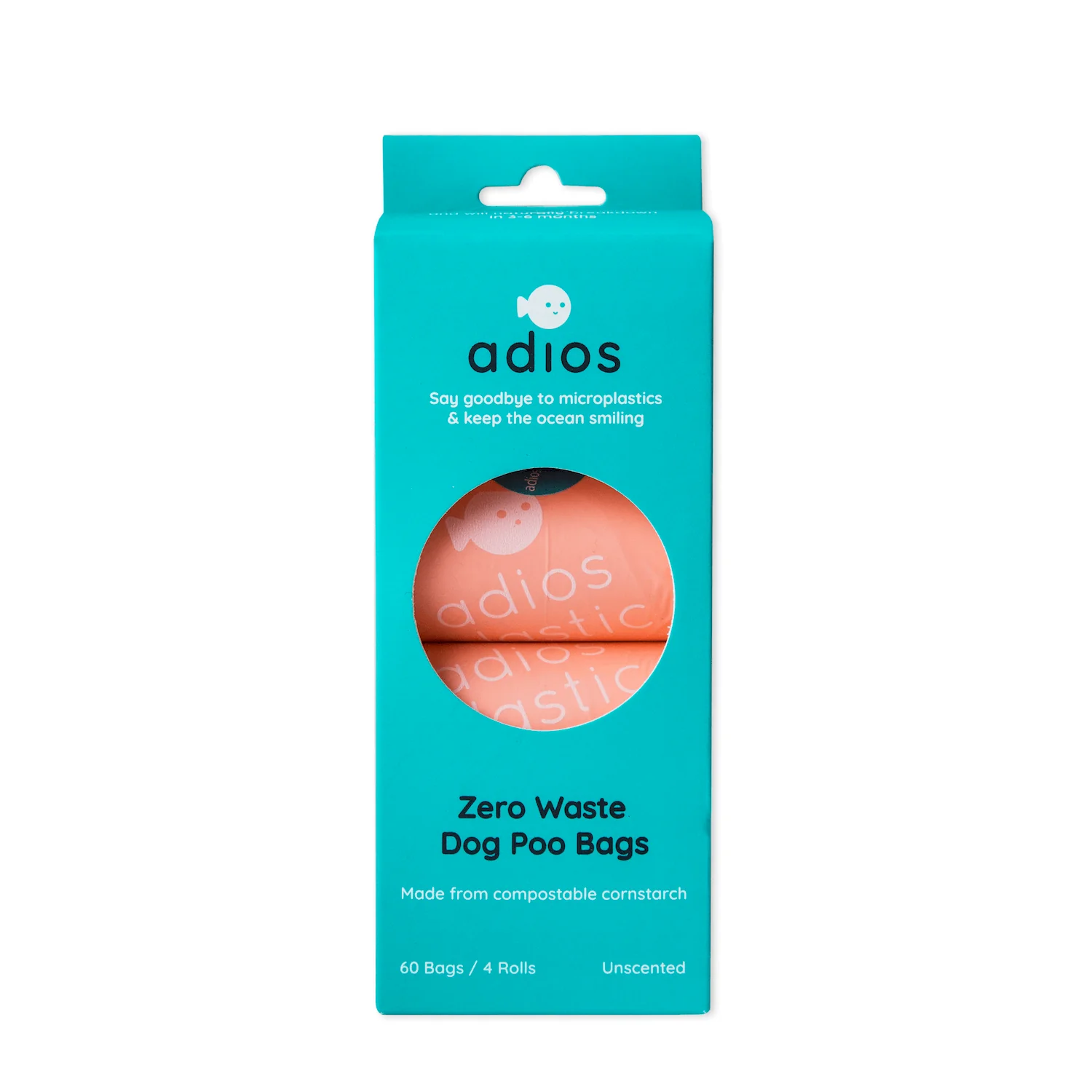 4 rolls in Pink (60 bags) - Handle on a roll (12 x 7")