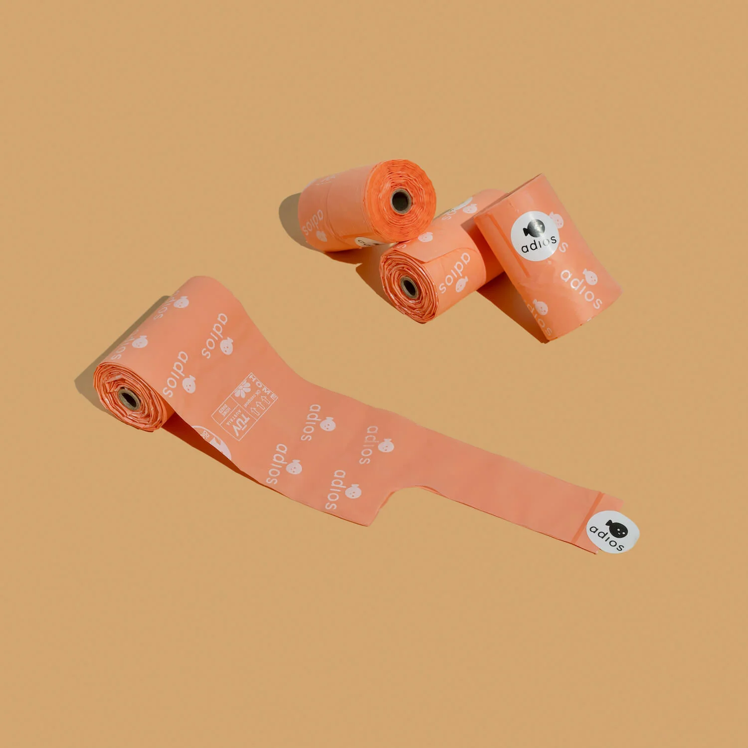 4 rolls in Pink (60 bags) - Handle on a roll (12 x 7") - Image 2