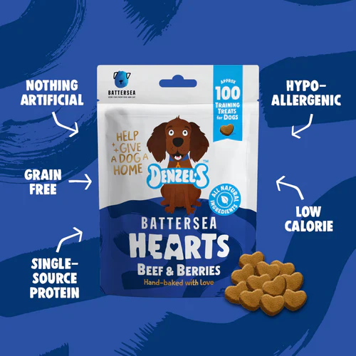 Denzel's Battersea Hearts Beef & Berries Dog Treats 90g - Image 5