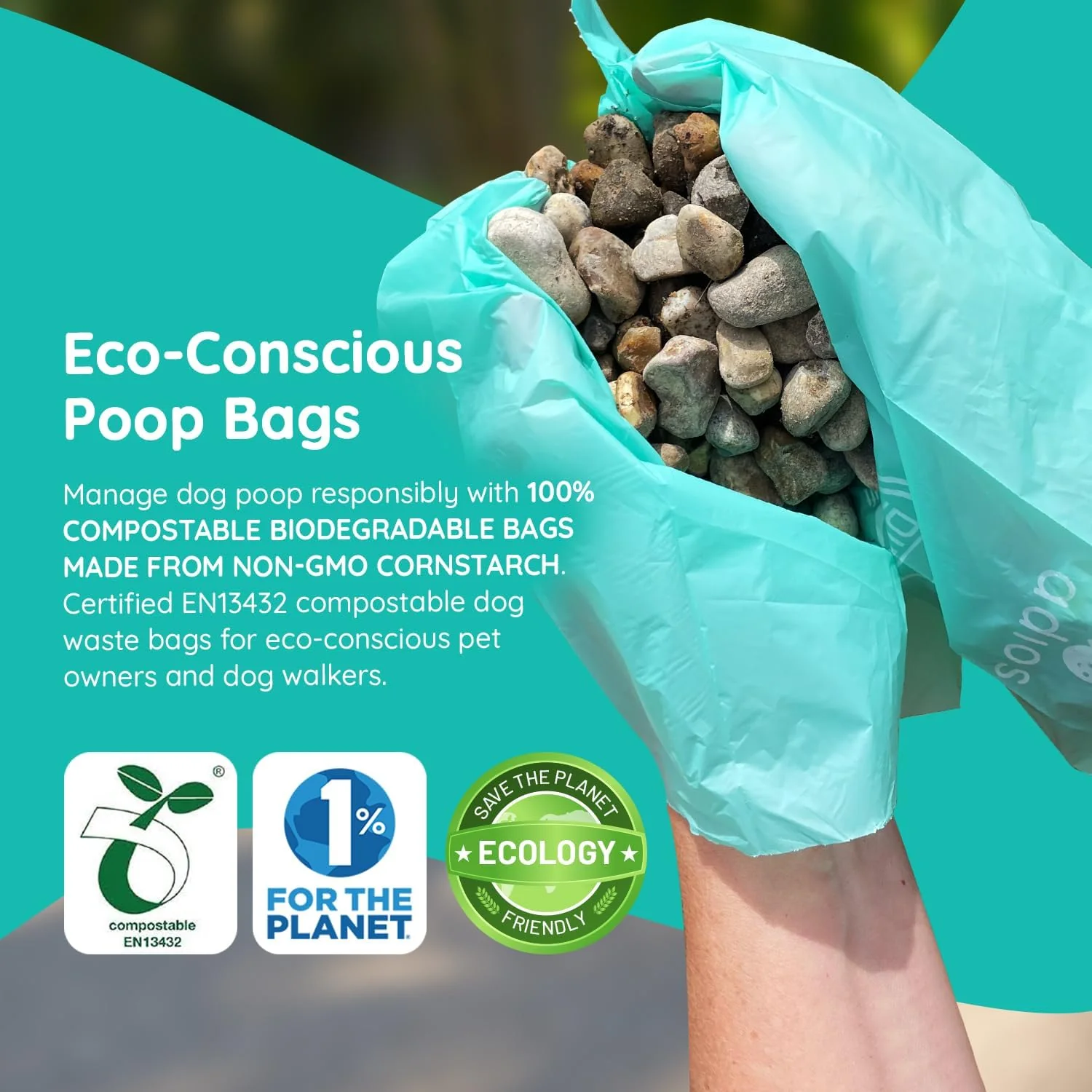 Rainbow Compostable Poo Bags, 120 Bags (8 Rolls) - Image 8
